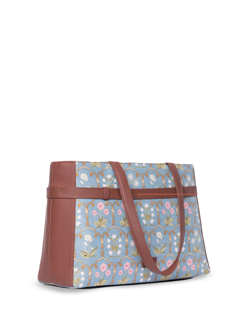 ZOUK Women Floral Printed Shopper Leather Tote Bag