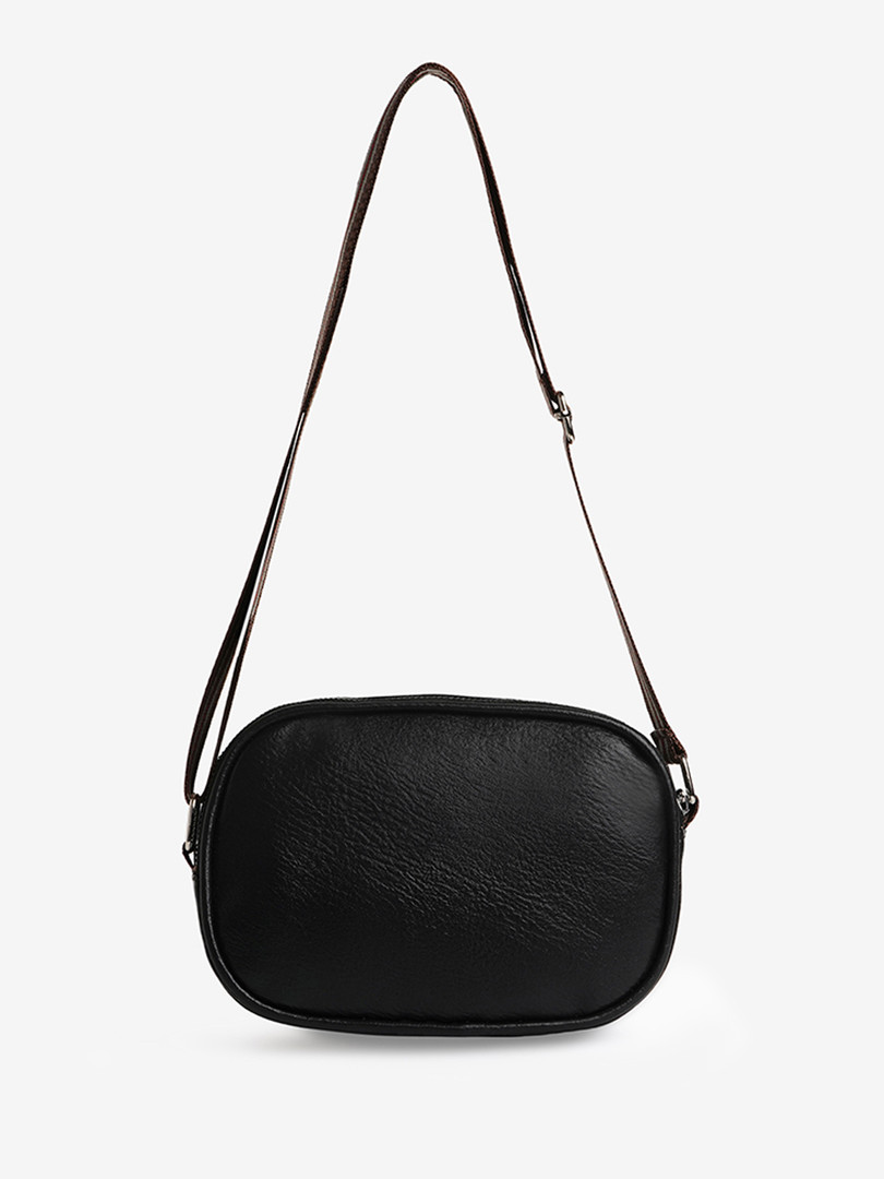Caprese Tyko Women Black Medium Sling Bag