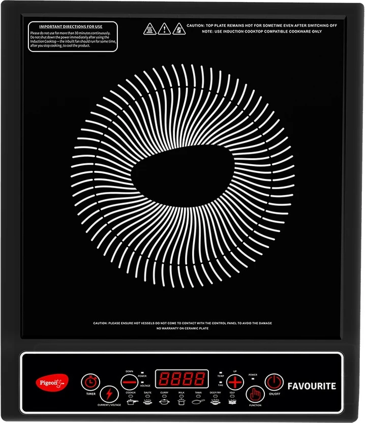 Induction Cooktops Pigeon 1800 W Induction Cooktop Push Button (Black, Favourite)