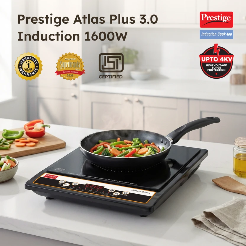Prestige 1600 W Induction Cooktop Push Button (Black, Atlas 3.0 P...more