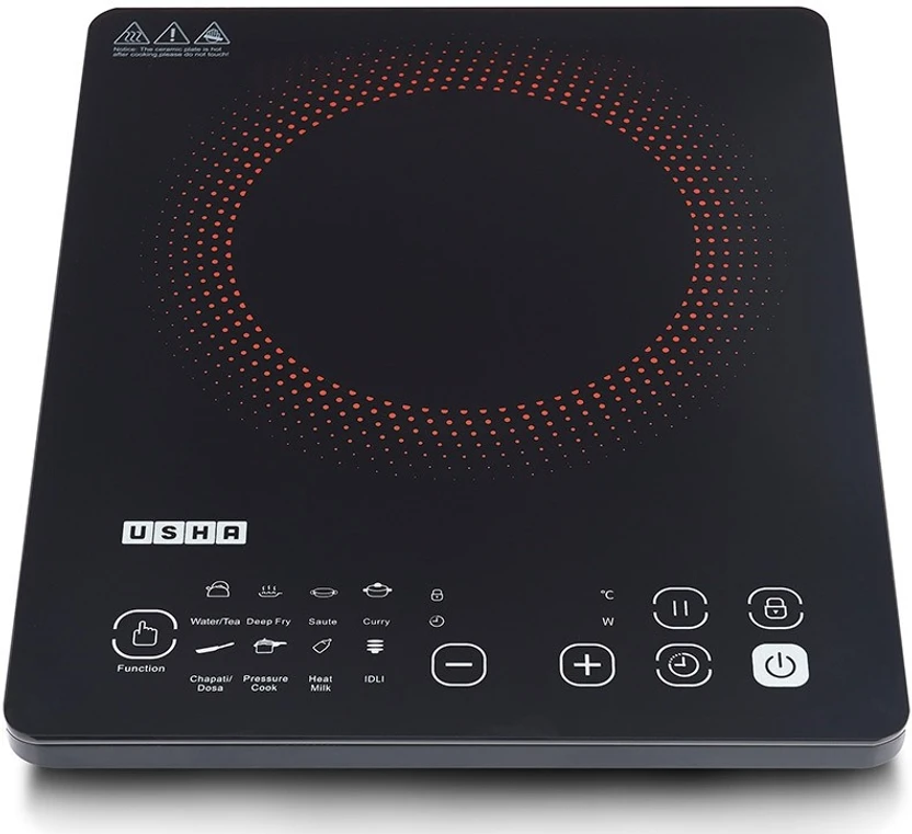USHA 2000 W Induction Cooktop Touch Panel (Black, Cj2000wtc)