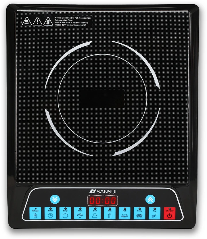 Induction Cooktops Sansui 1400 W Induction Cooktop Push Button (Black, SmartChef Plu...more