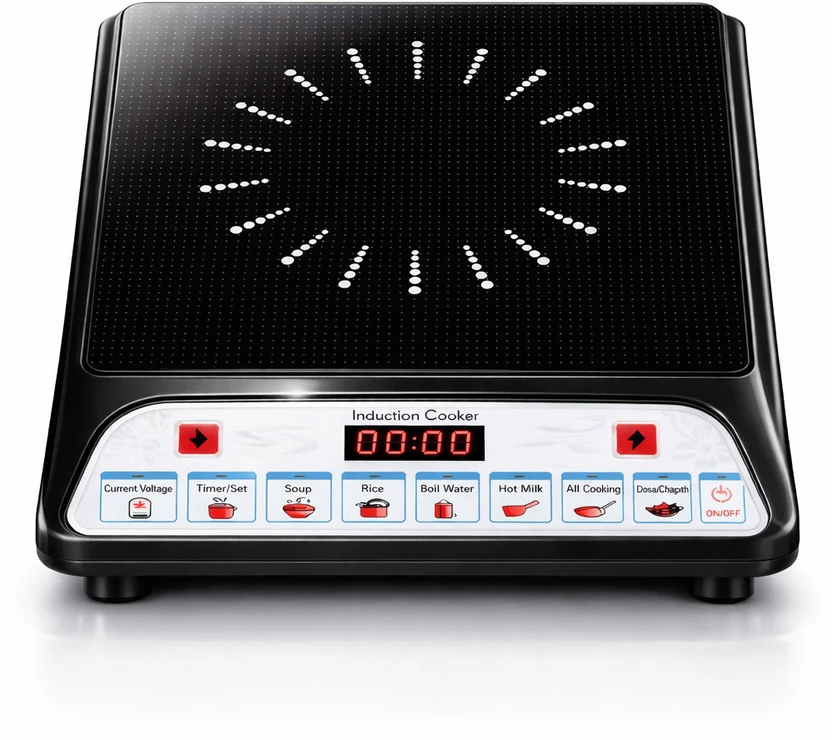 AGAAS ENTERPRISES 1800 W Induction Cooktop Push Button (Black, IN...more