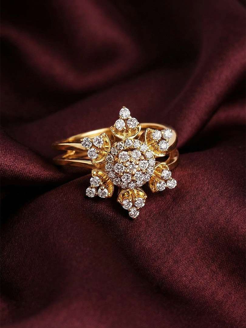 MAEJOY Chamomile Lab grown diamond 92.5 Sterling Silver 18KT Gold plated ring