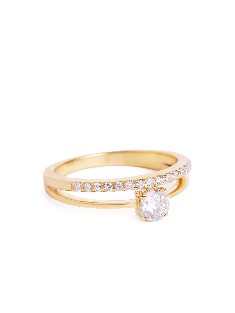 MAEJOY Solitaire Lab grown diamond 92.5 Sterling Silver 18KT engagement ring