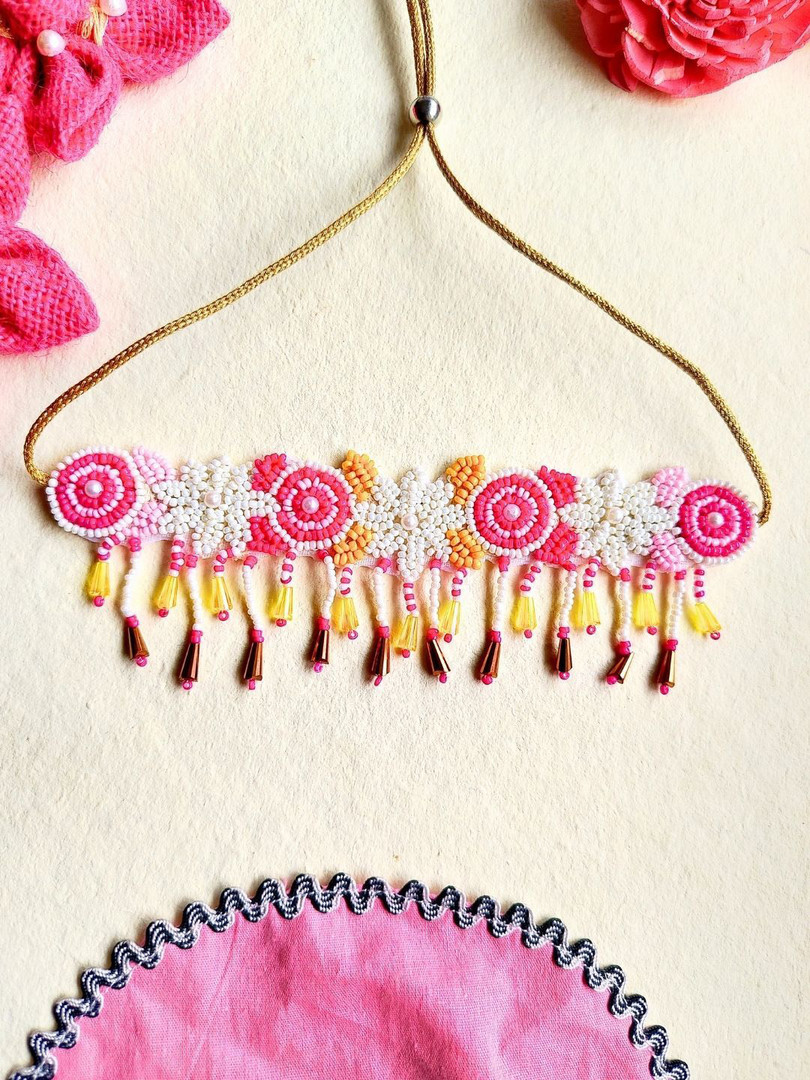 Sangria Gold Plated Beaded Jewellery Set
