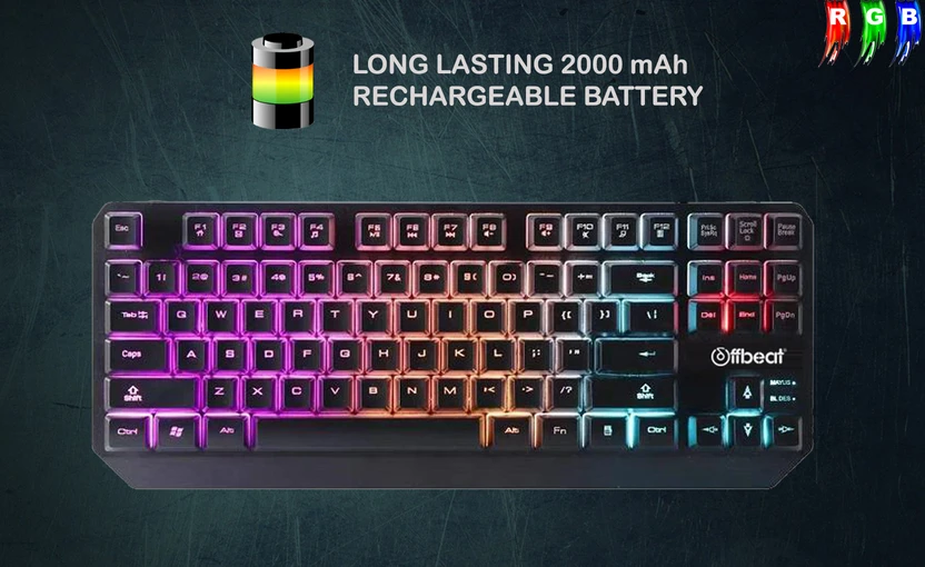 Offbeat DEXTER PRO Wireless Laptop-size Gaming Keyboard Compatibl...more