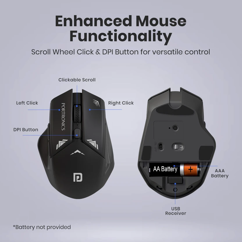 Portronics Key9 Combo Wireless Keyboard and Mouse, Ergonomic Mous...more