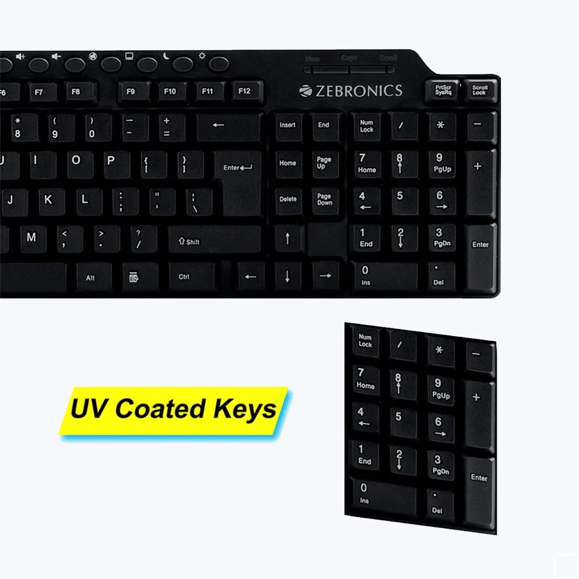 ZEBRONICS ZEB-KM-2100 Wired USB Standard Desktop Keyboard Compati...more