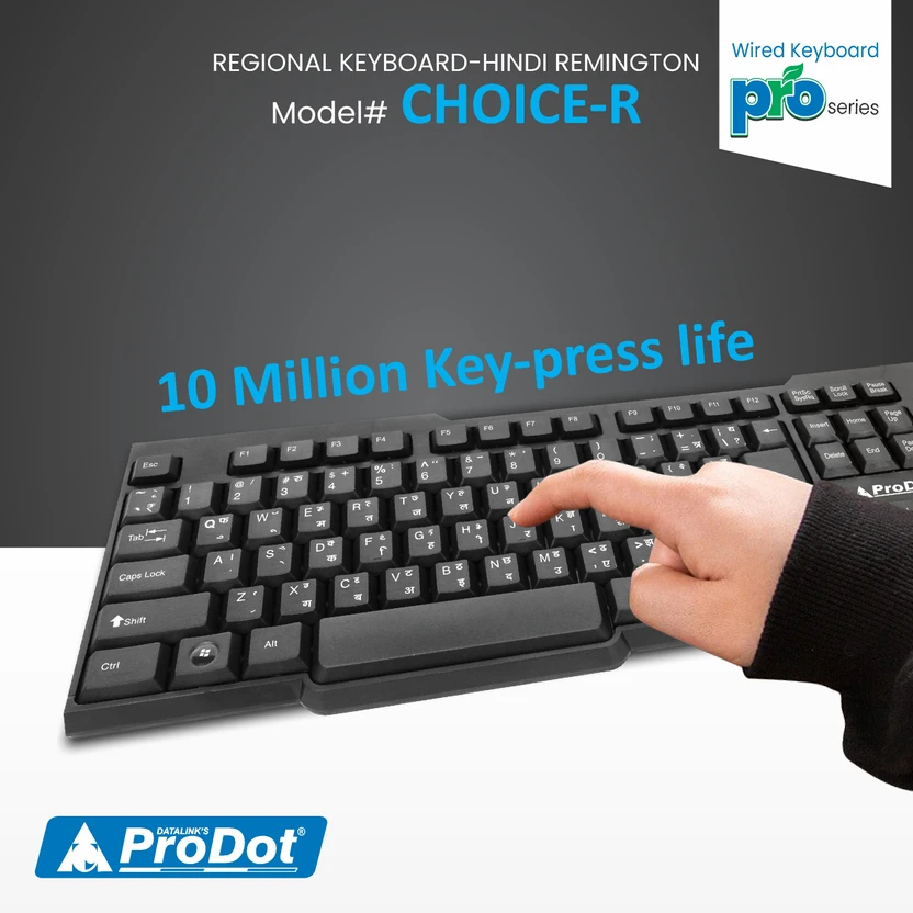 PRODOT Hindi Remington (Kruti Dev 010) Keyboard With Rupees Key W...more