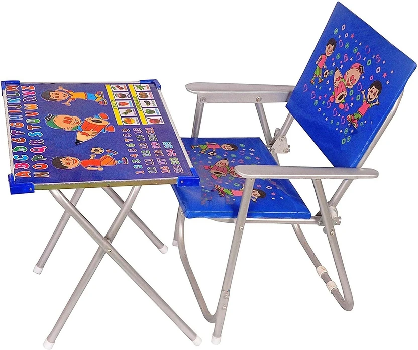 Kids Furniture KANISHKA CREATIONS Kid’s Beautiful Study & Table Chair Metal Stud...more