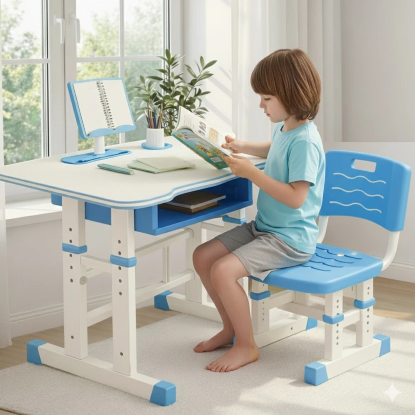 metreno Height Adjustable Kids Study Tables with Chair set for Ho...more