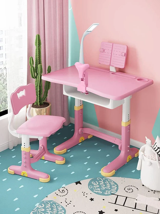 SYGA Plastic Study Table (Finish Color - Pink, DIY(Do-It-Yourself...more