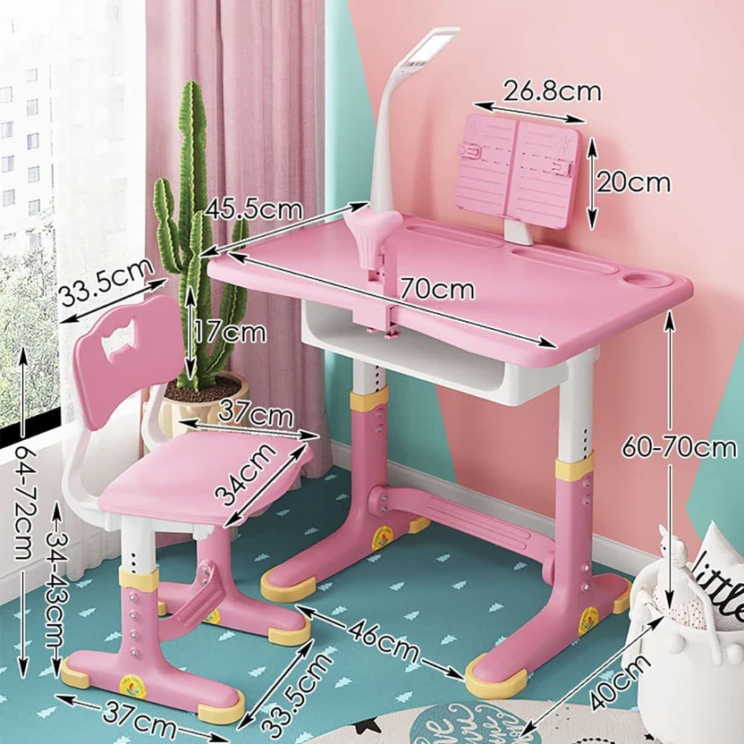 SYGA Plastic Study Table (Finish Color - Pink, DIY(Do-It-Yourself...more