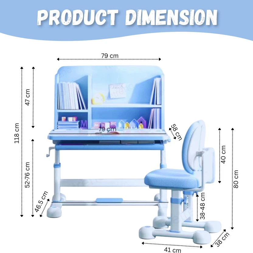 metreno Height Adjustable Kids Study Tables with Chair set for Ho...more