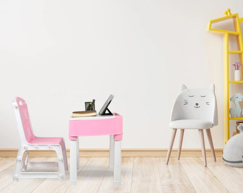 enerex Plastic Study Table (Finish Color - Pink, DIY(Do-It-Yourse...more