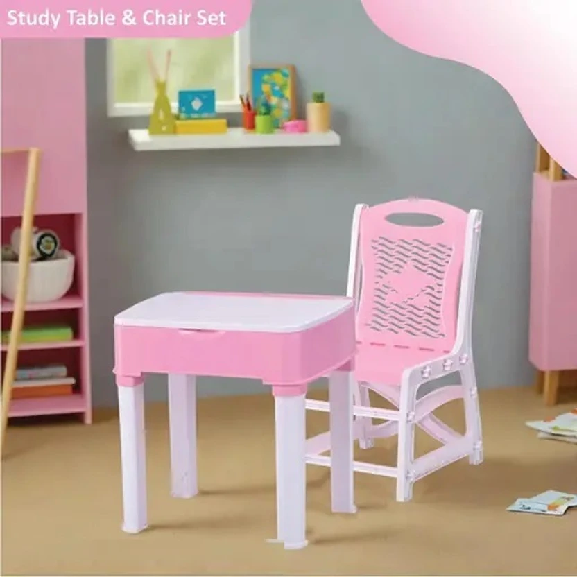 Sumoware STUDY TABLE WITH CHAIR PINK COLOR Plastic Study Table (F...more