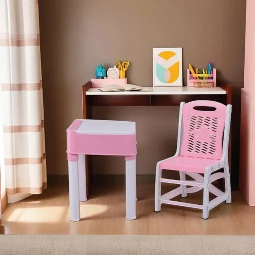 Sumoware STUDY TABLE WITH CHAIR PINK COLOR Plastic Study Table (F...more