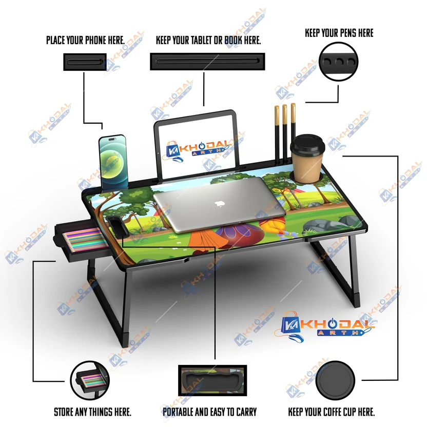 KHODAL ARTH US BIDING BhimKrishna COATED Laptop Study Table Engin...more