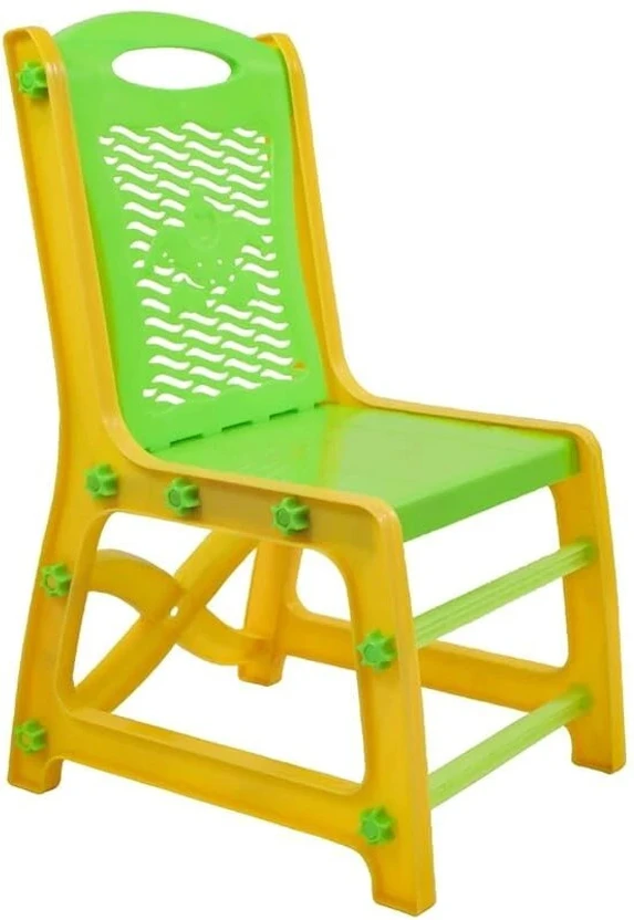 ASHLAS Plastic Study Table (Finish Color - Yellow and green, DIY(...more