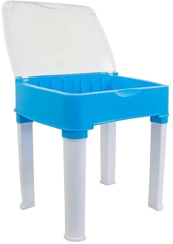 ASHLAS Plastic Study Table (Finish Color - White & Sky blue, DIY(...more