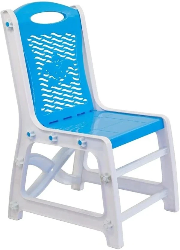 ASHLAS Plastic Study Table (Finish Color - White & Sky blue, DIY(...more