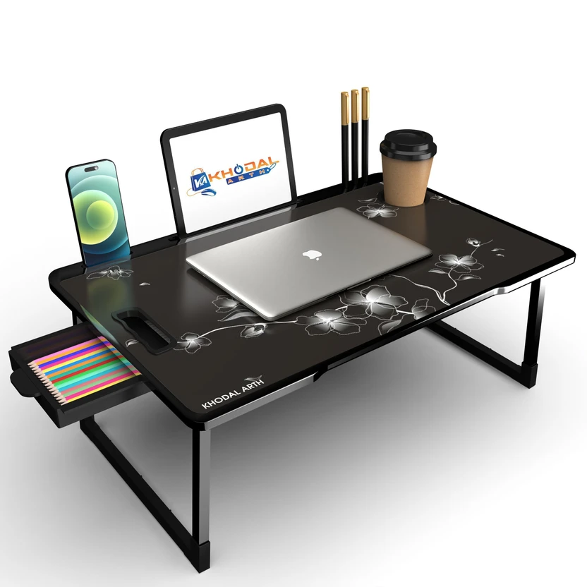 Kids Furniture KHODAL ARTH BLACK FLOWER US BIDING Engineered Wood Study Table (F...more