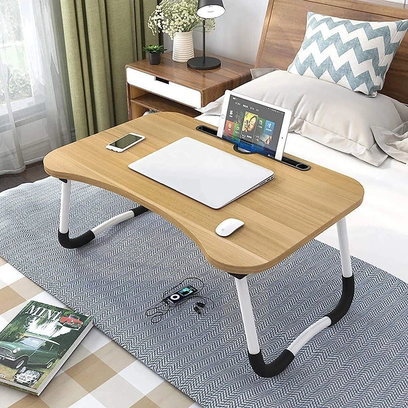 Kids Furniture KHODAL ARTH Laptop Table for Bed Foldable Wooden Smart Study Tabl...more