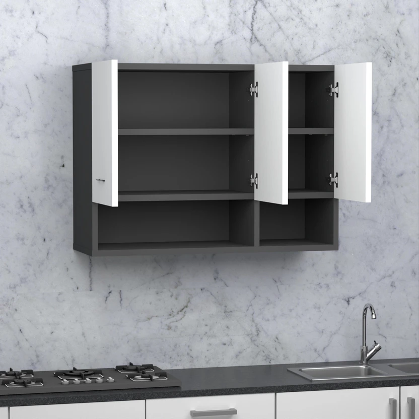 Divysa 3 Door Multipurpose Wall Mount Cabinet with Adjustable She...more