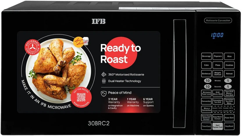 Microwaves IFB 30 L 101 Standard Cook Menus, 360 Degree Motorized Rotisserie...more