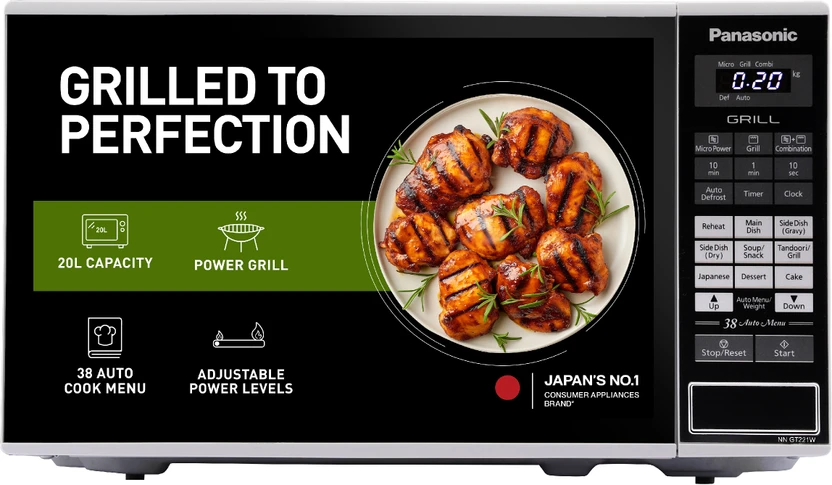 Panasonic 20 L Grill Microwave Oven (NN-GT221WFDG, White)
