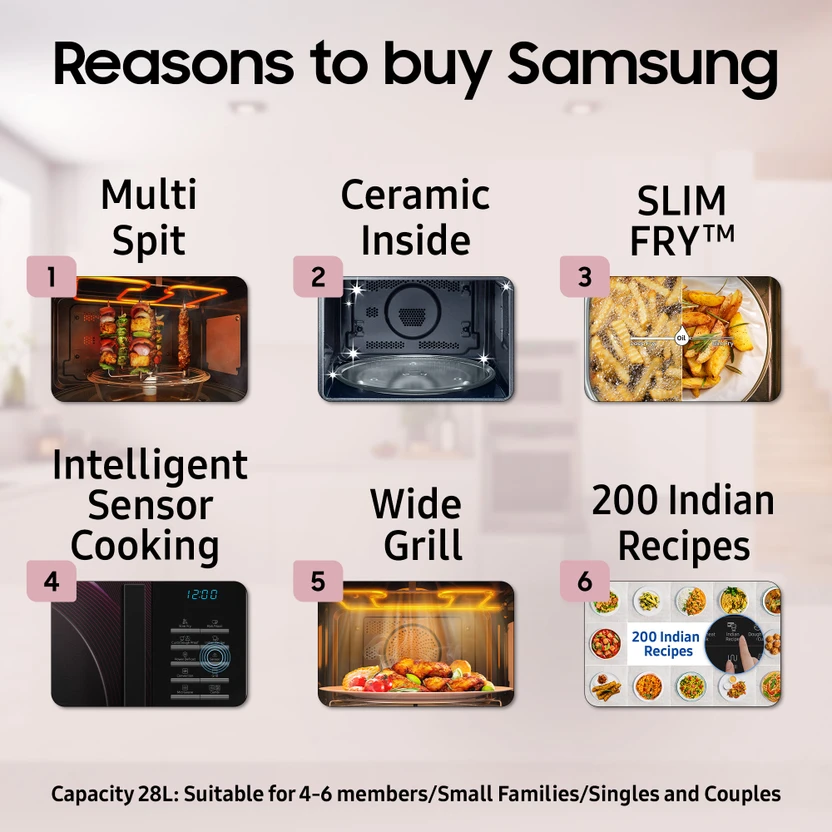 Samsung 28 L Sensor Cook, Multi Spit, Slim Fry, A Perfect Gift Wi...more