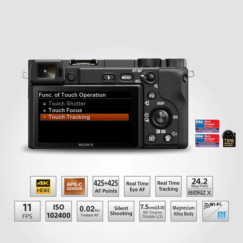 SONY ILCE-6400K Mirrorless Camera Body with SELP16502 Power Zoom ...more