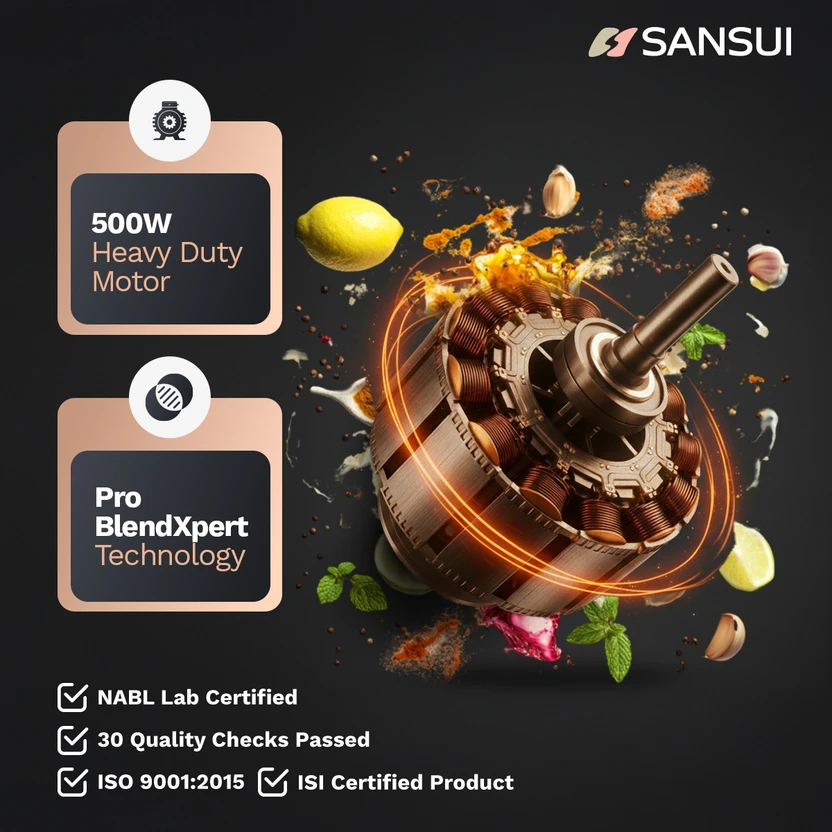 Sansui Plus 500 W Juicer Mixer Grinder (Allure | 4 Jars | Black, ...more
