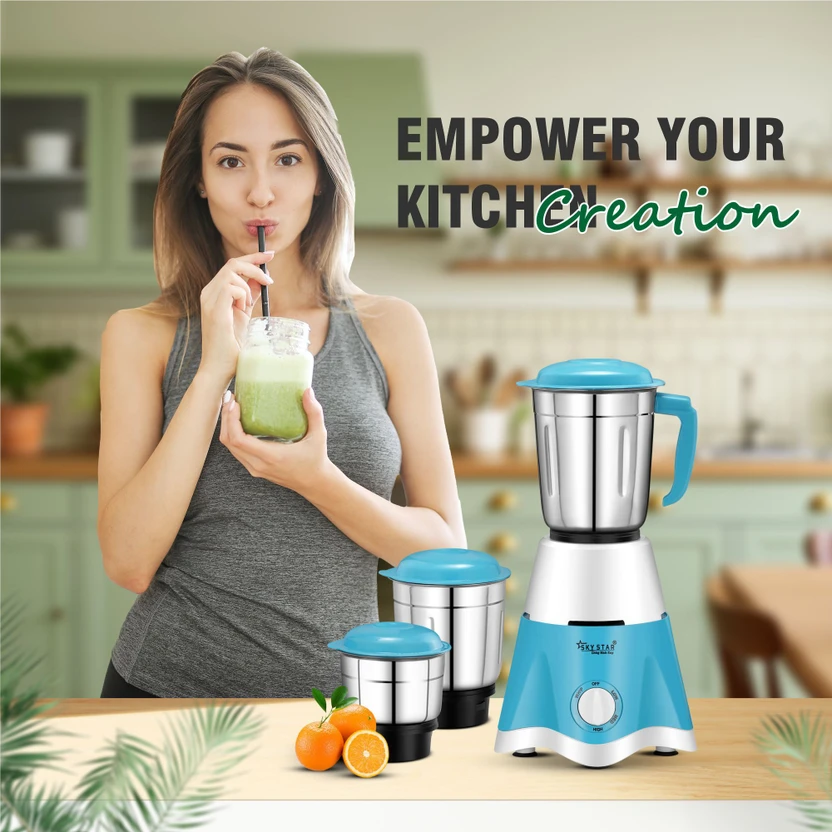 Skystar Elegant Mixer Grinder & 750 Dry Iron Super Combo 700 W Mi...more