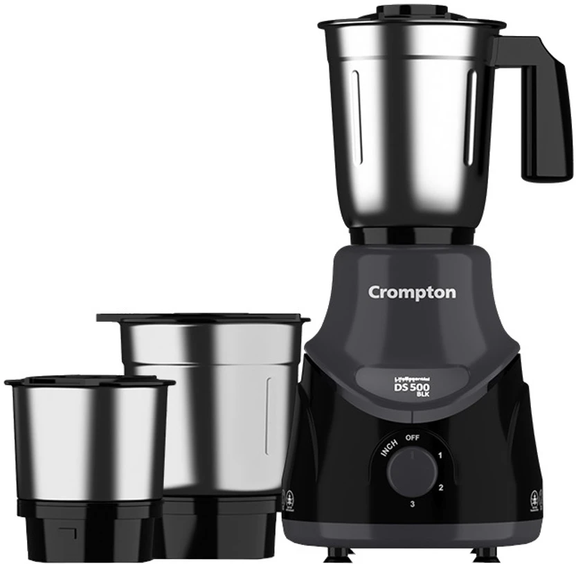 Mixer Grinders Crompton DS 500 W Mixer Grinder (ACGM-DS500W3J BLK | 3 Jars | Bla...more