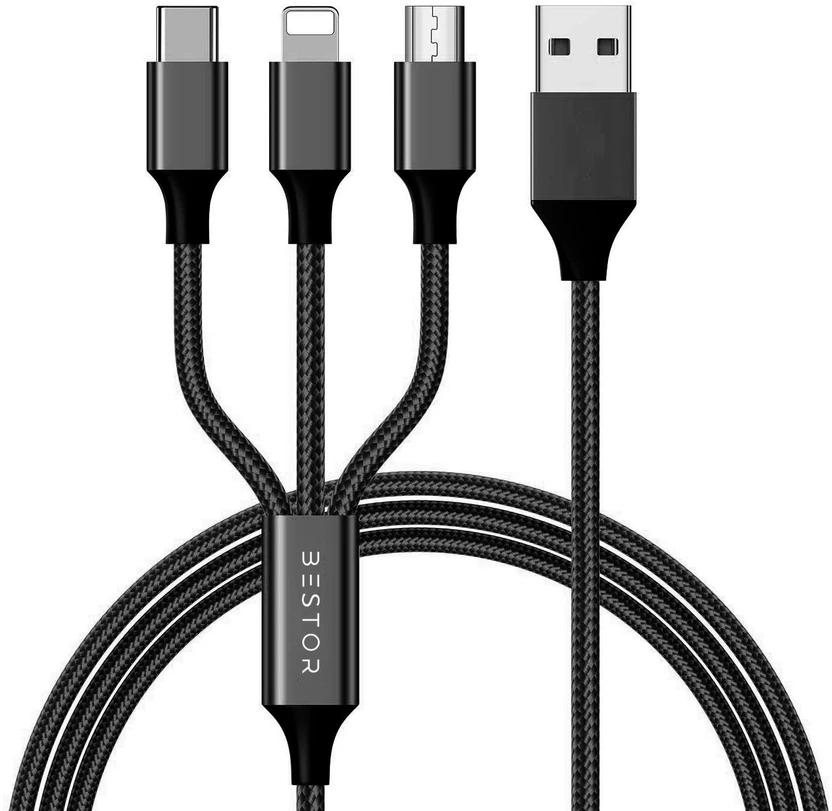 Mobile Accessories Bestor USB Type C Cable 2 A 1.2 m Multi Charging Cable 4ft 3 in 1...more