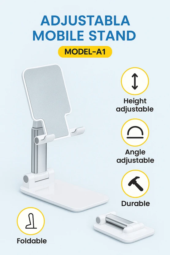 FITRIC A1 Adjustable Foldable Mobile Phone Holder Stand for Desk,...more