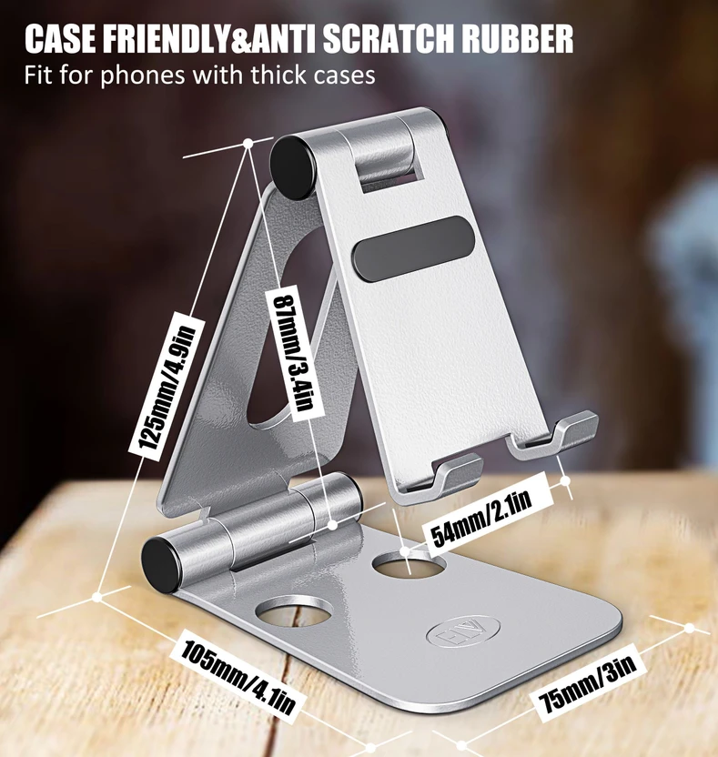 ELV Aluminium Adjustable And Foldable Dock Mobile Holder