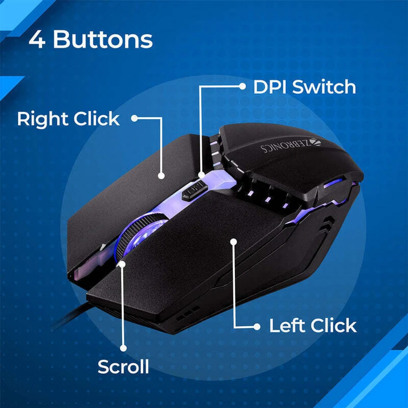 ZEBRONICS ZEB PHERO with DPI Switch, High Precision, Plug & Play,...more