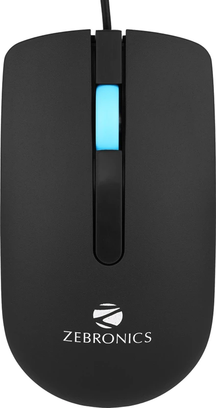 ZEBRONICS JUGGLE Wired Ambidextrous Optical Mouse (USB 2.0, Black...more