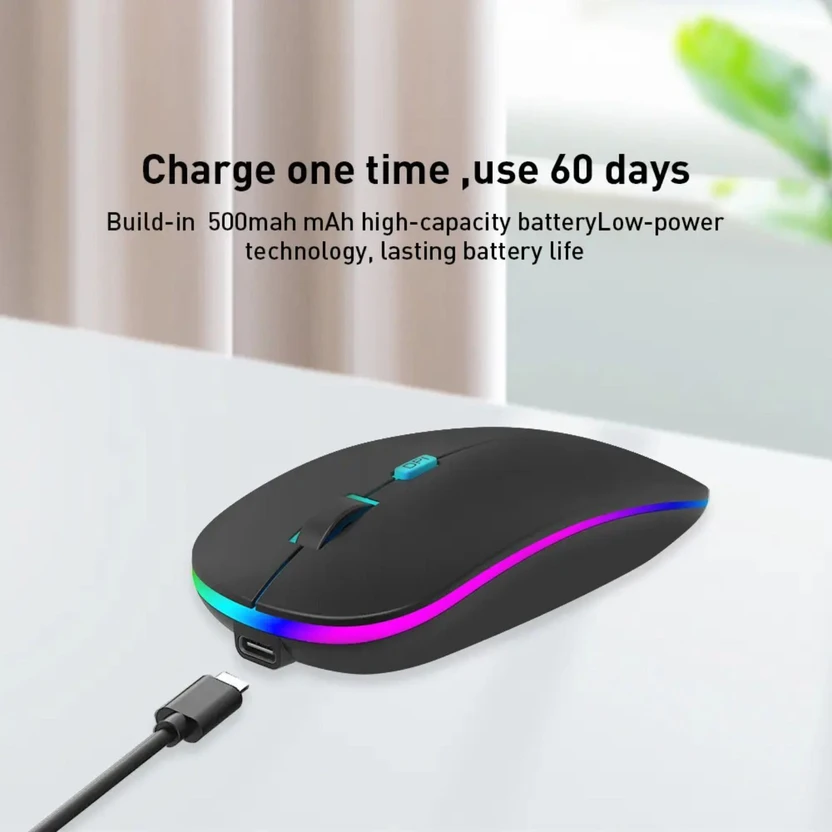 UrbanVolt Ultra Thin Rechargeable Mouse | Type-C Charging | Silen...more