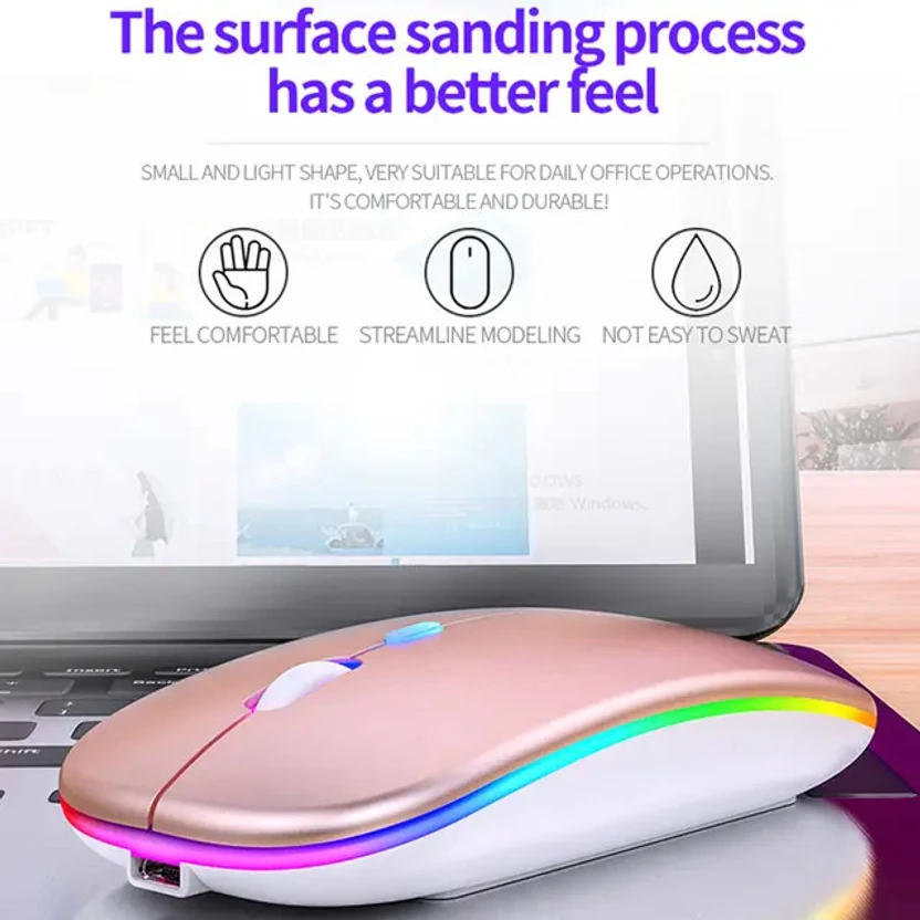 Dezful Lighting Mouse Black Wireless Ambidextrous Optical Mouse  ...more