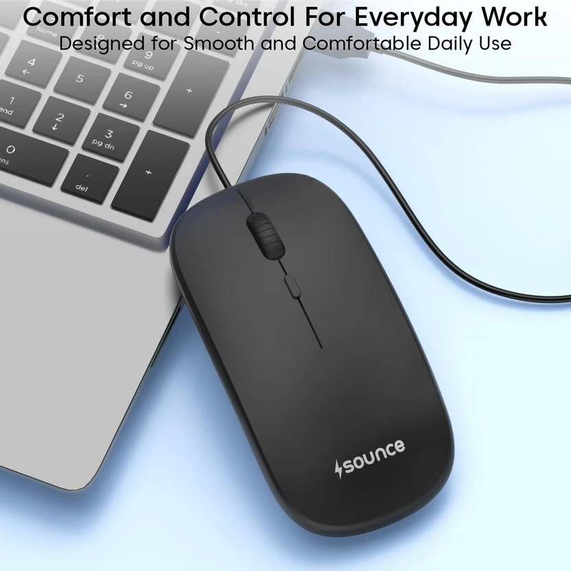 sounce Glide | SNC-ERGNMUS-BLK Wired Ergonomic Optical  Gaming Mo...more