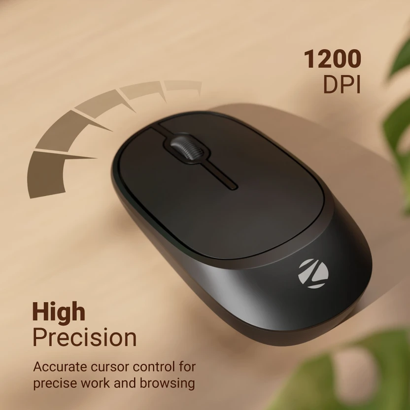 ZEBRONICS Zeb-Dazzle 10 (Black) Wireless Ergonomic Optical Mouse ...more