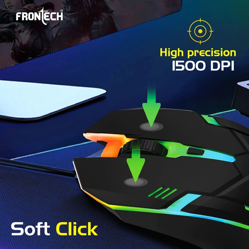 Frontech Wired USB Mouse with 3 Handy Buttons 1500 DPI MS-0067 Wi...more