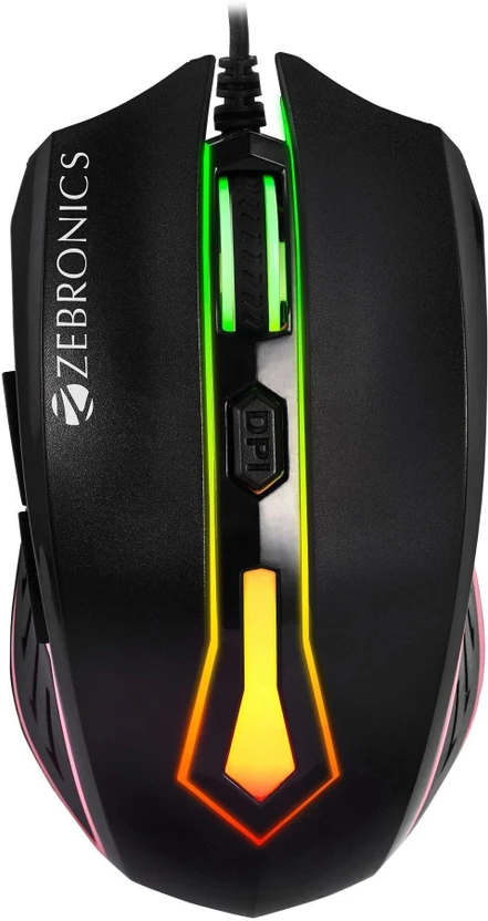 Mouse ZEBRONICS Sniper Wired Ambidextrous Optical  Gaming Mouse High Pr...more