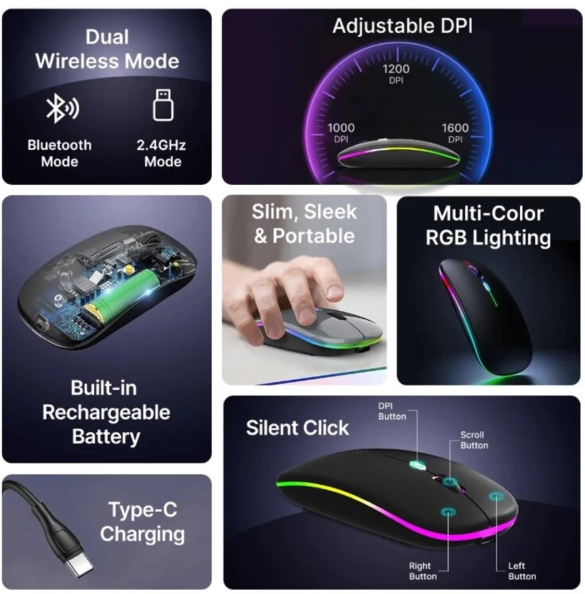 pTron Flick M1 Wireless Ambidextrous Optical Mouse High Precision...more