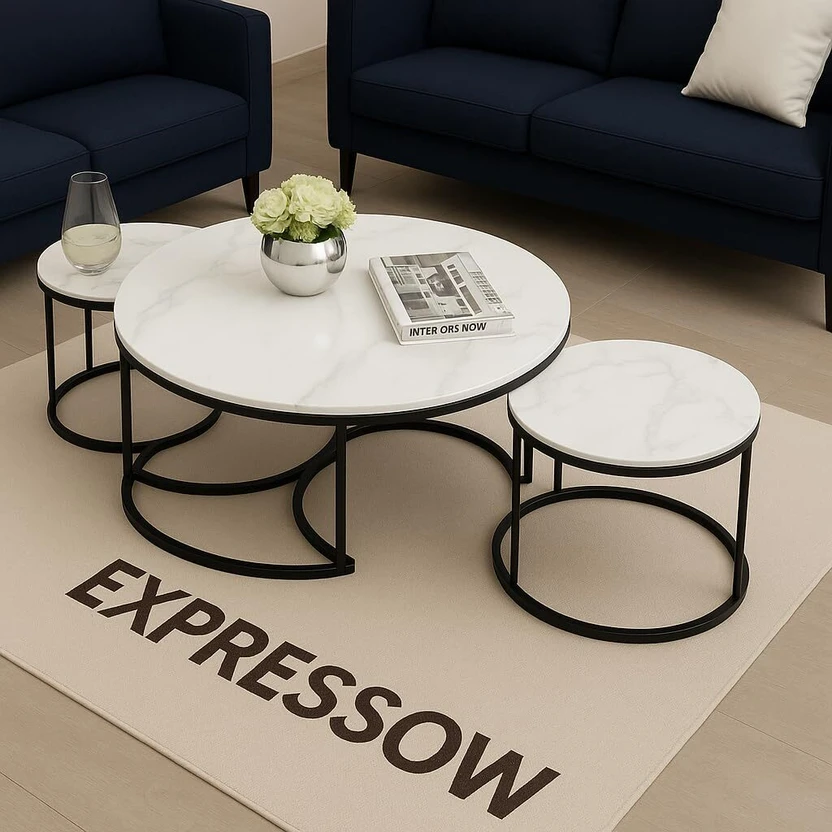 Nesting Tables Expressow Enterprises Folding Modern Nesting Table Set of 3 | Met...more