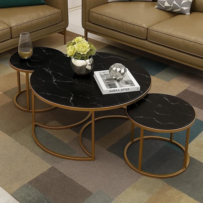 Nesting Tables Expressow Enterprises Folding Modern Nesting Table Set of 3 | Met...more